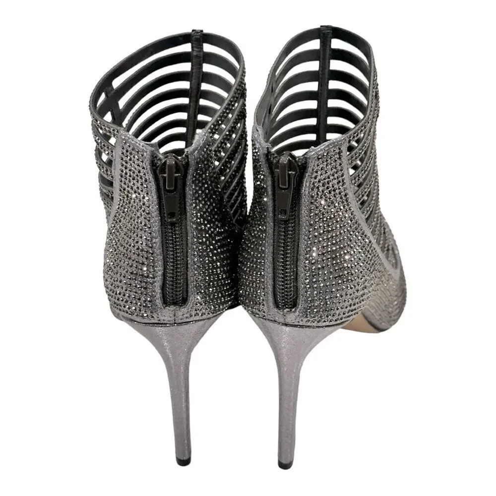 INC International Concepts Women’s Kacela Caged Pumps in the Size 8M in Pewter